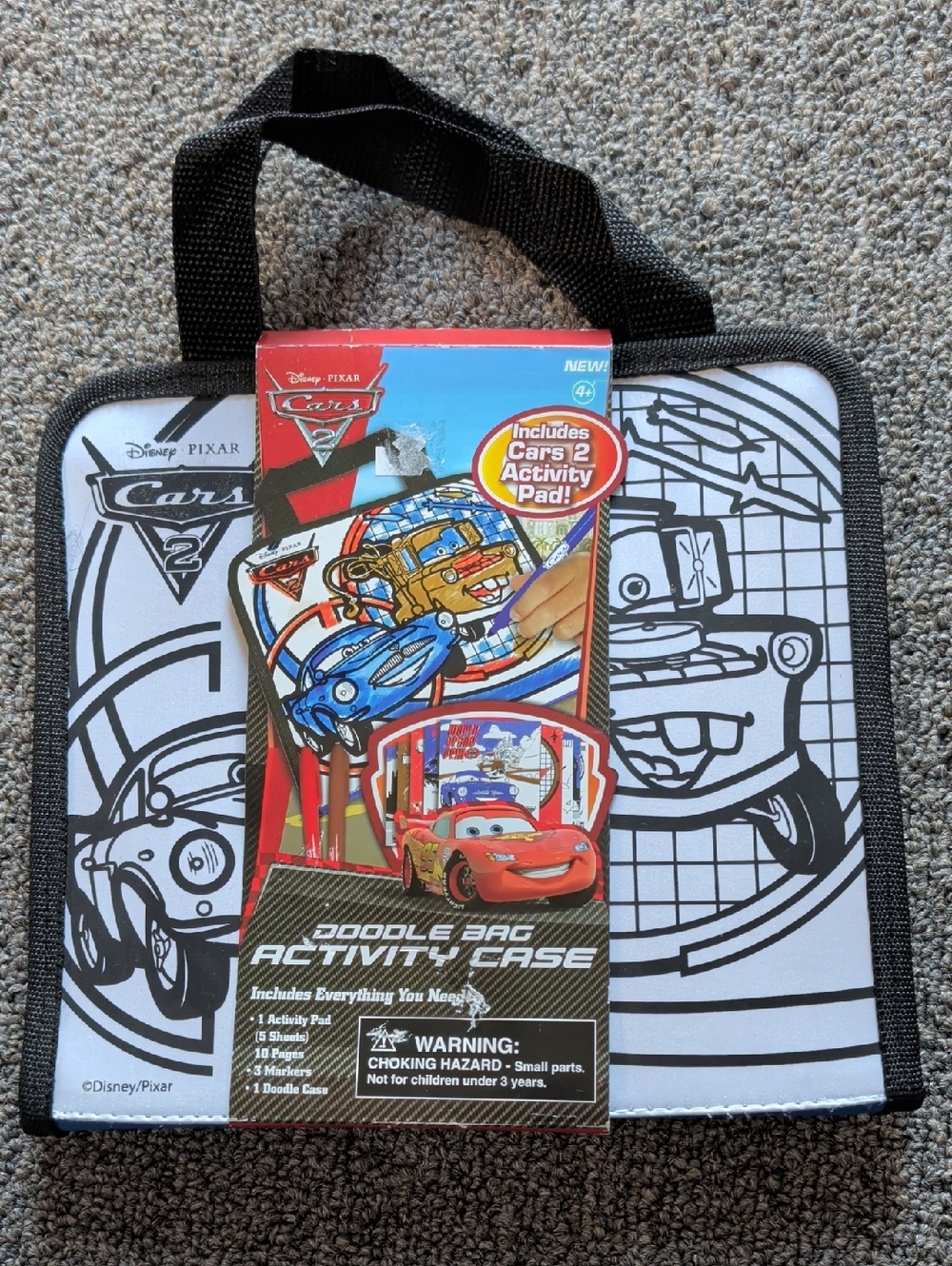 Disney Cars Doodle Bag Activity Case - Black & White with Red Accents